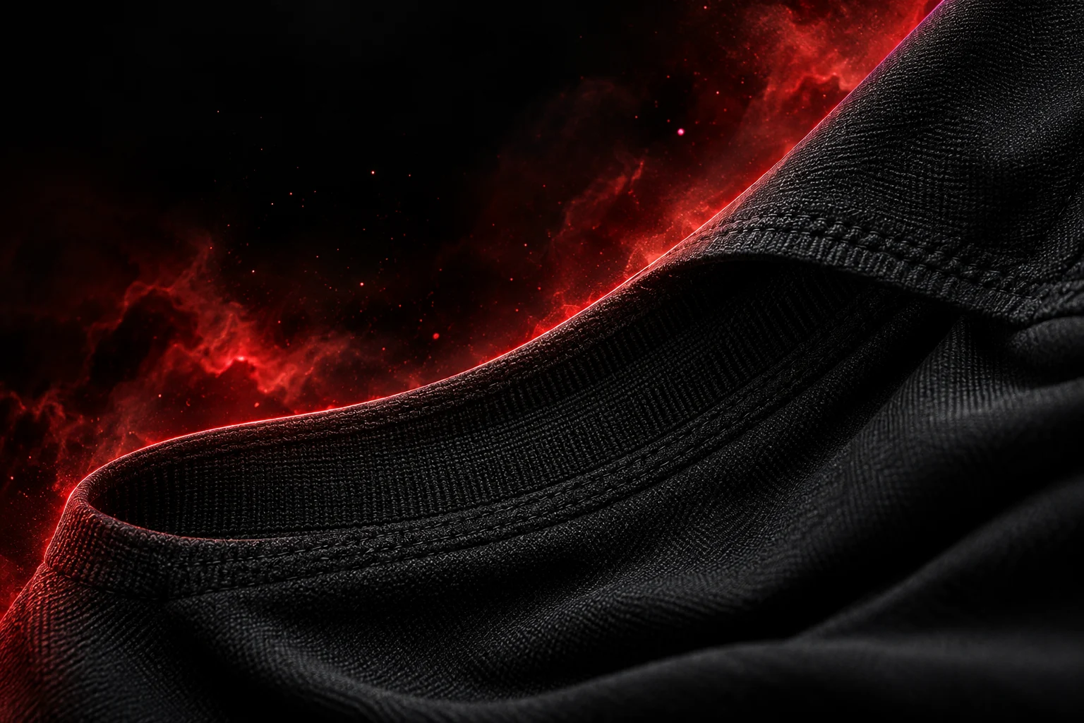 Illustration de principe : texture noire de l’élastique KORBIT à la base du rashguard